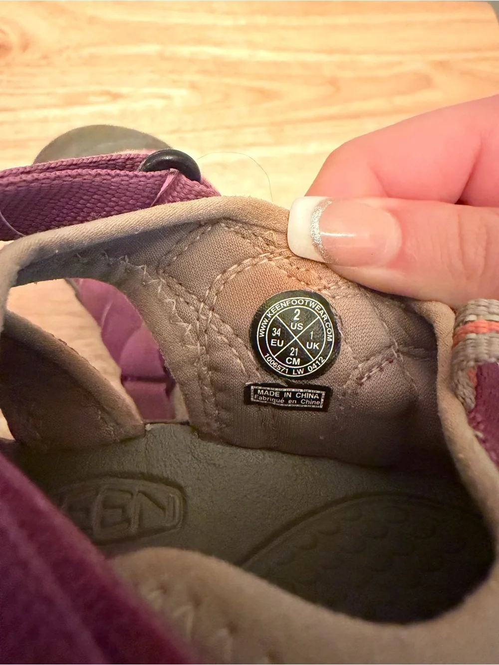 Keen Girls Purple and Olive Green Closed-Toe Outdoor Sandals